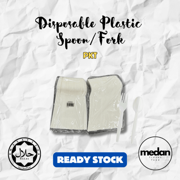 DISPOSABLE PLASTIC SPOON/FORK (PKT)